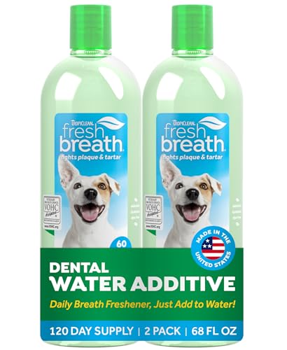 TropiClean Fresh Breath Dental Water Additive for Dogs, 33.8oz, 2 Pack