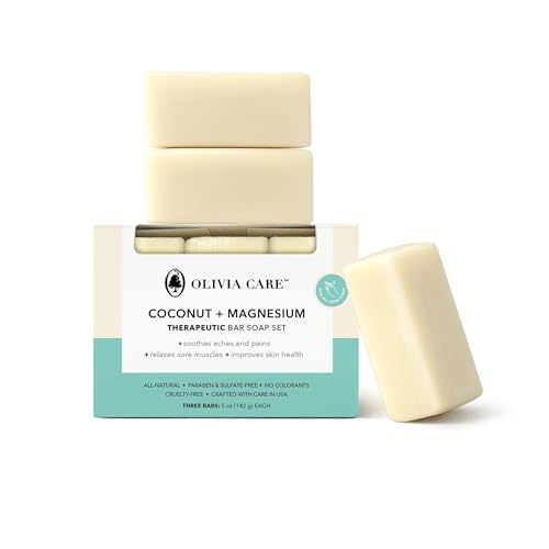 Olivia Care Coconut + Magnesium Bar Soap Set (3 Bars, 5oz Each)