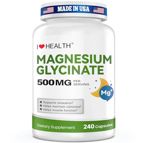 Magnesium Glycinate 500mg per Capsule – 240 Capsules