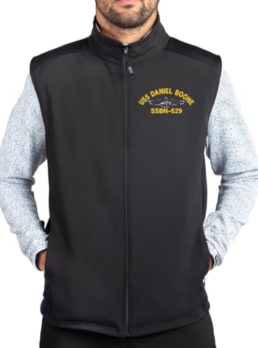 USS Daniel Boone SSBN-629 with Dolphins Black Thermal Windstop Vest (Med)