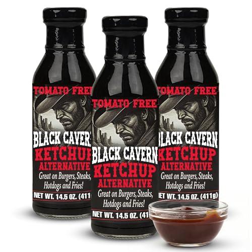 Black Cavern – The Ketchup Alternative, Tomato-Free Sauce, No HFCS, 14.5 oz (3-Pack)