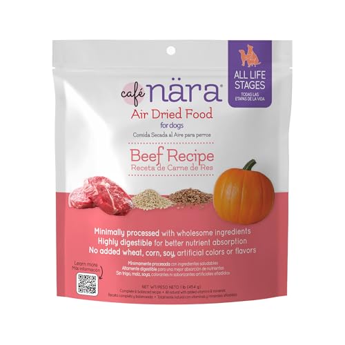 Café Nara Air Dried Dog Food, Beef Recipe, 1 lb Bag