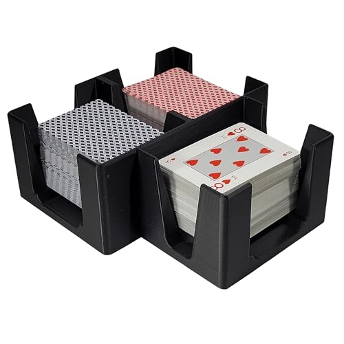 Stationary Nine Deck Playing Card Tray for 3-9 Decks| Non-Swivel, Deluxe Plastic, Holds up to 9 decks, Does no