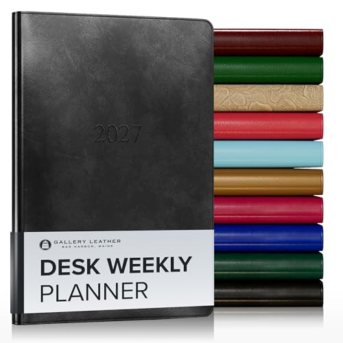 Gallery Leather Desk Weekly Planner 2026-2027 Acadia Black