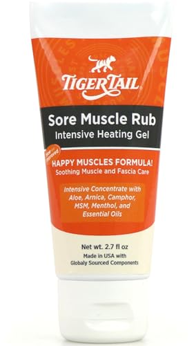 Tiger Tail Sore Muscle Rub Intensive Heating Gel - Soothing Sore Muscle Rub with Aloe, Arnica