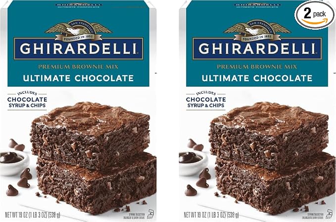 Ghirardelli Ultimate Chocolate Premium Brownie Mix 19oz (Pack of 2) by Ghirardelli - American Made